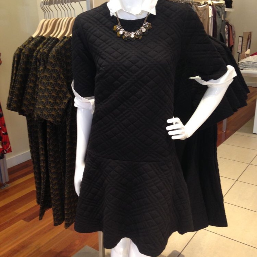 LOFT quilted drop waist dress